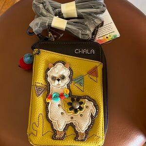 Chaka bag NWOT Brown & golden yellow leather llama bag